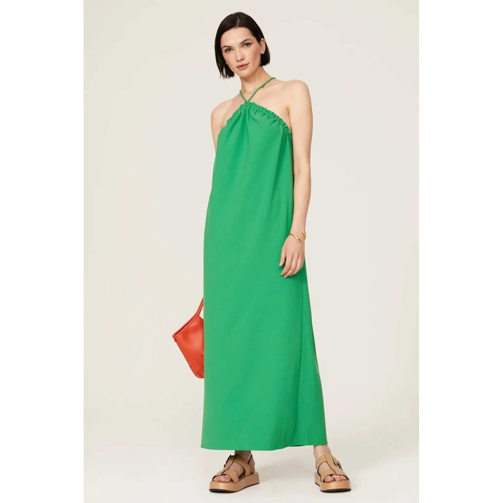 Tanya Taylor Esme Halter Column Dress Green S